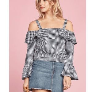 Gingham off the shoulder top